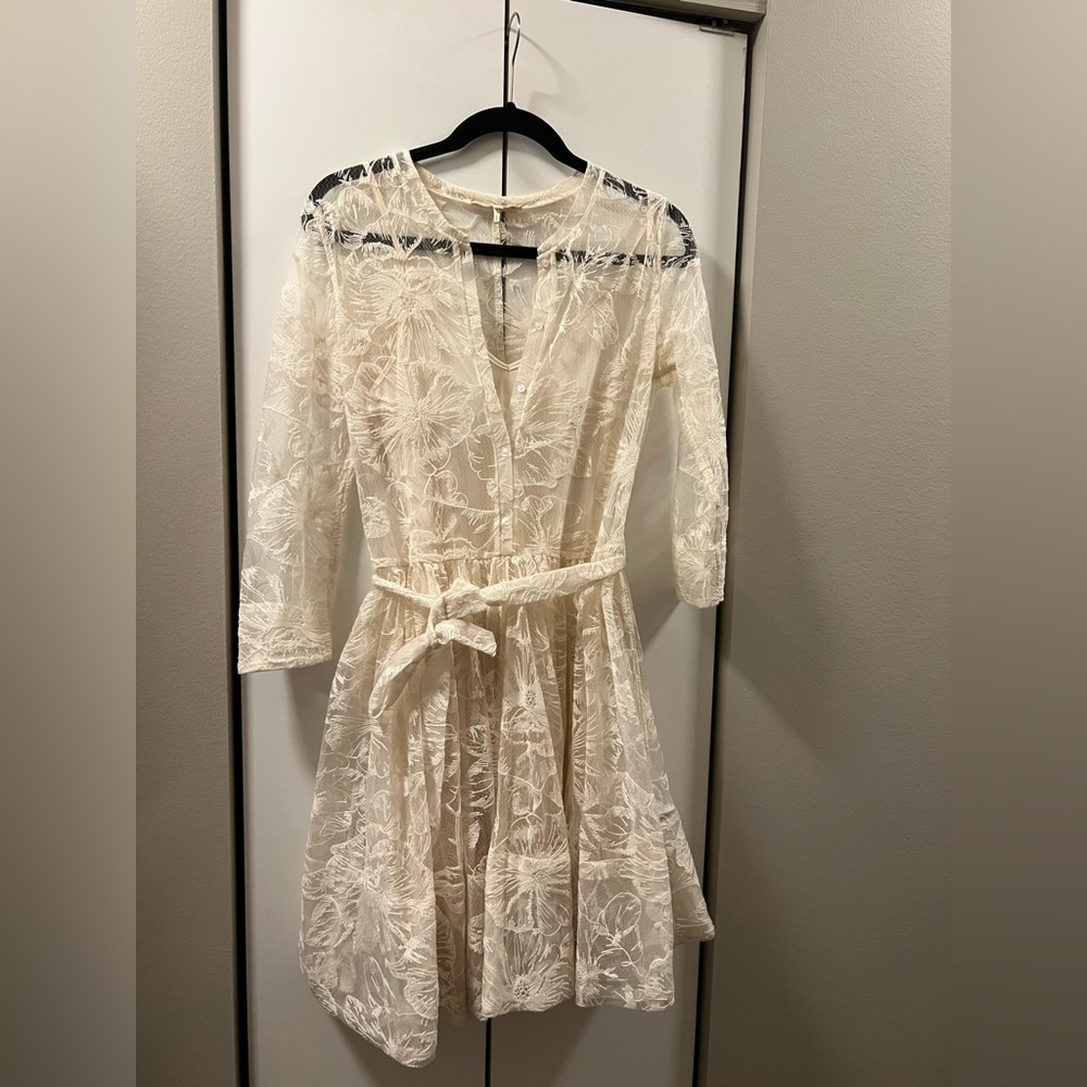 MAJE ivory lace dress